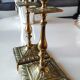 Paire de bougeoirs flambeaux antiques, style rocaille/baroque, XIXème
