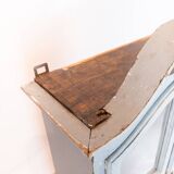 Grey painted hanging glass cabinet in gustavian style from around 1820.