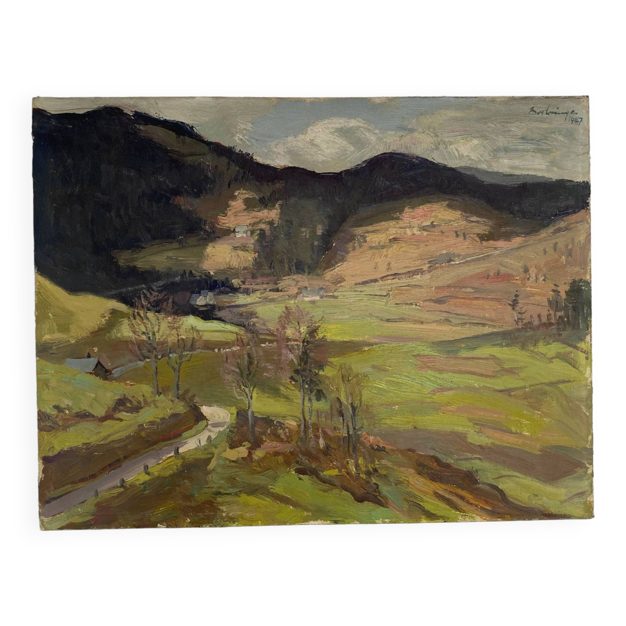 Landscape painting, oil painting 1947