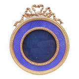 Miniature gilt metal and enamel photo frame