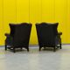 Vintage leather chesterfield wingback armchair (price is for one)