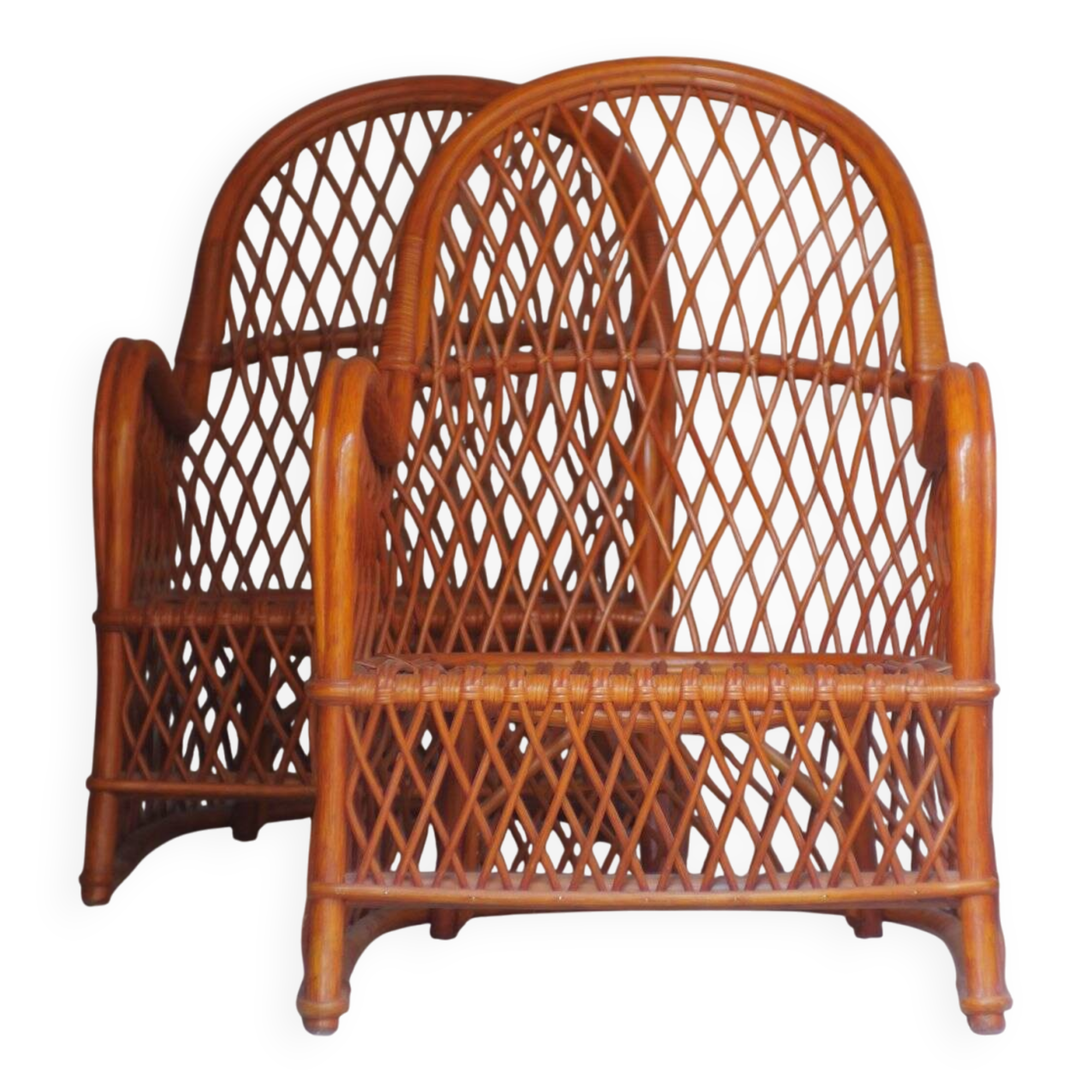 Wicker armchairs by Gervasoni, Italy, 1970s, set of 2