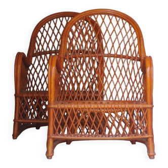 Wicker armchairs by Gervasoni, Italy, 1970s, set of 2