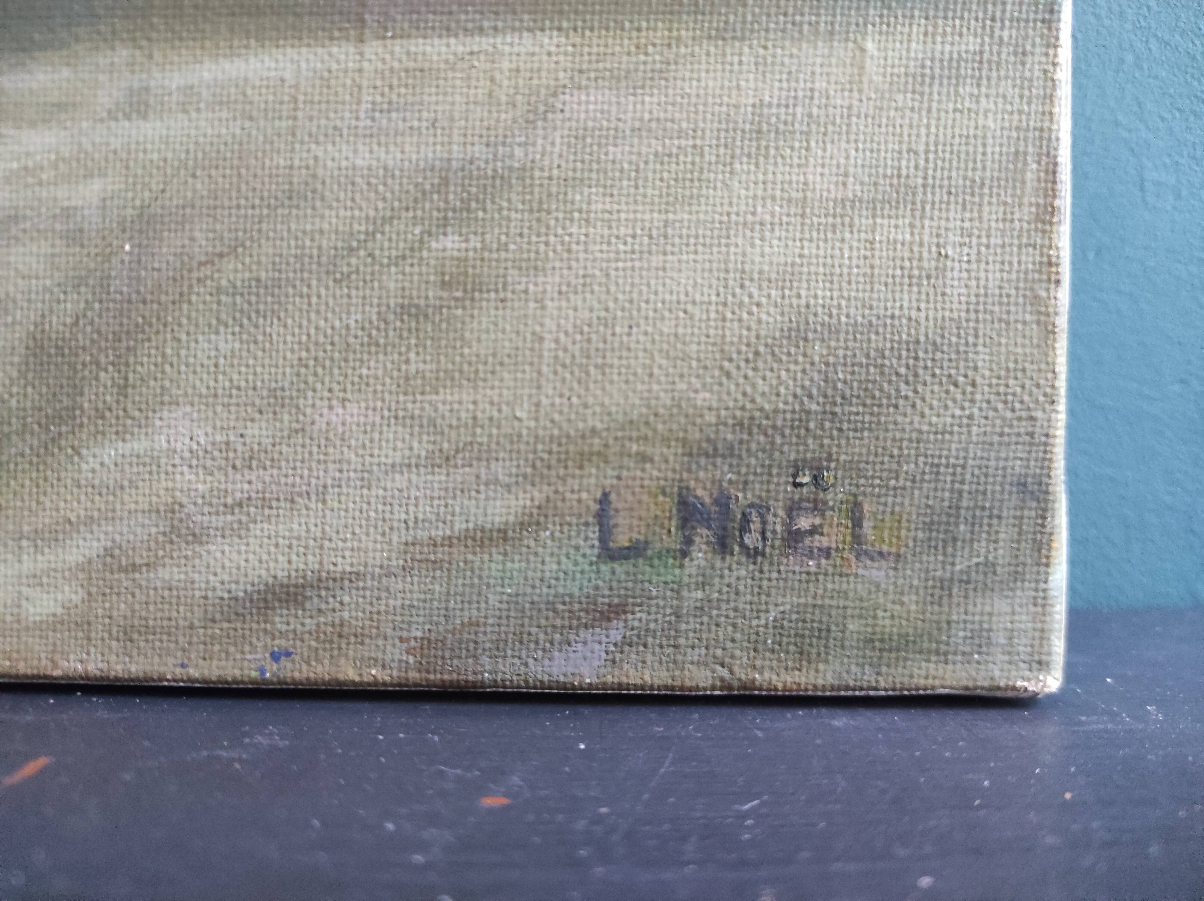 French vintage oil painting, signed L. Nöel