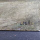 French vintage oil painting, signed L. Nöel
