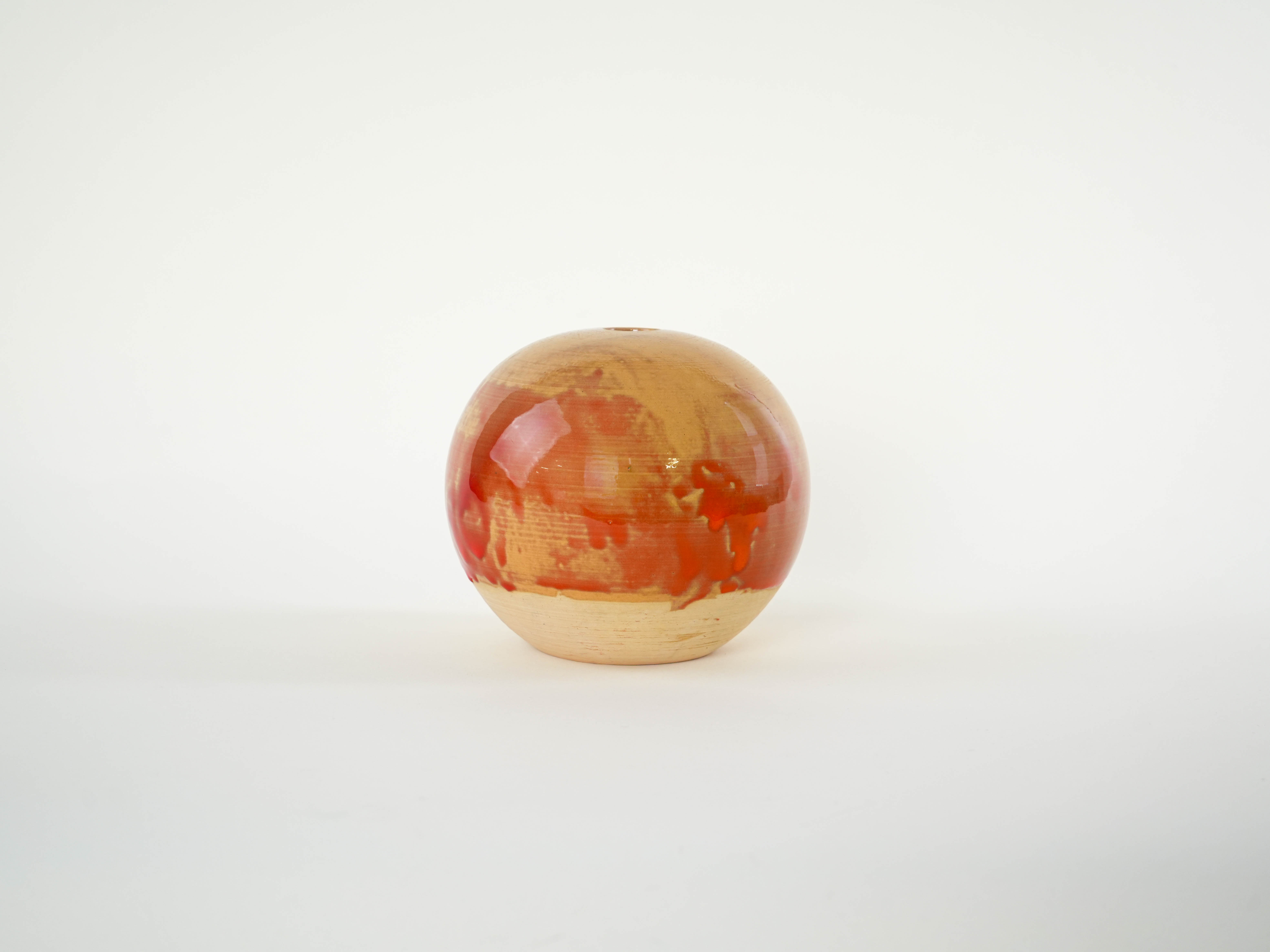 Spherical ceramic vase, Danish design, 1960s, made in Denmark