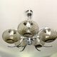 Large chrome and smoked glass chandelier 1970