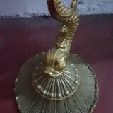 Crystal ashtray on bronze stand