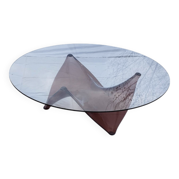 1970s space age round coffee table