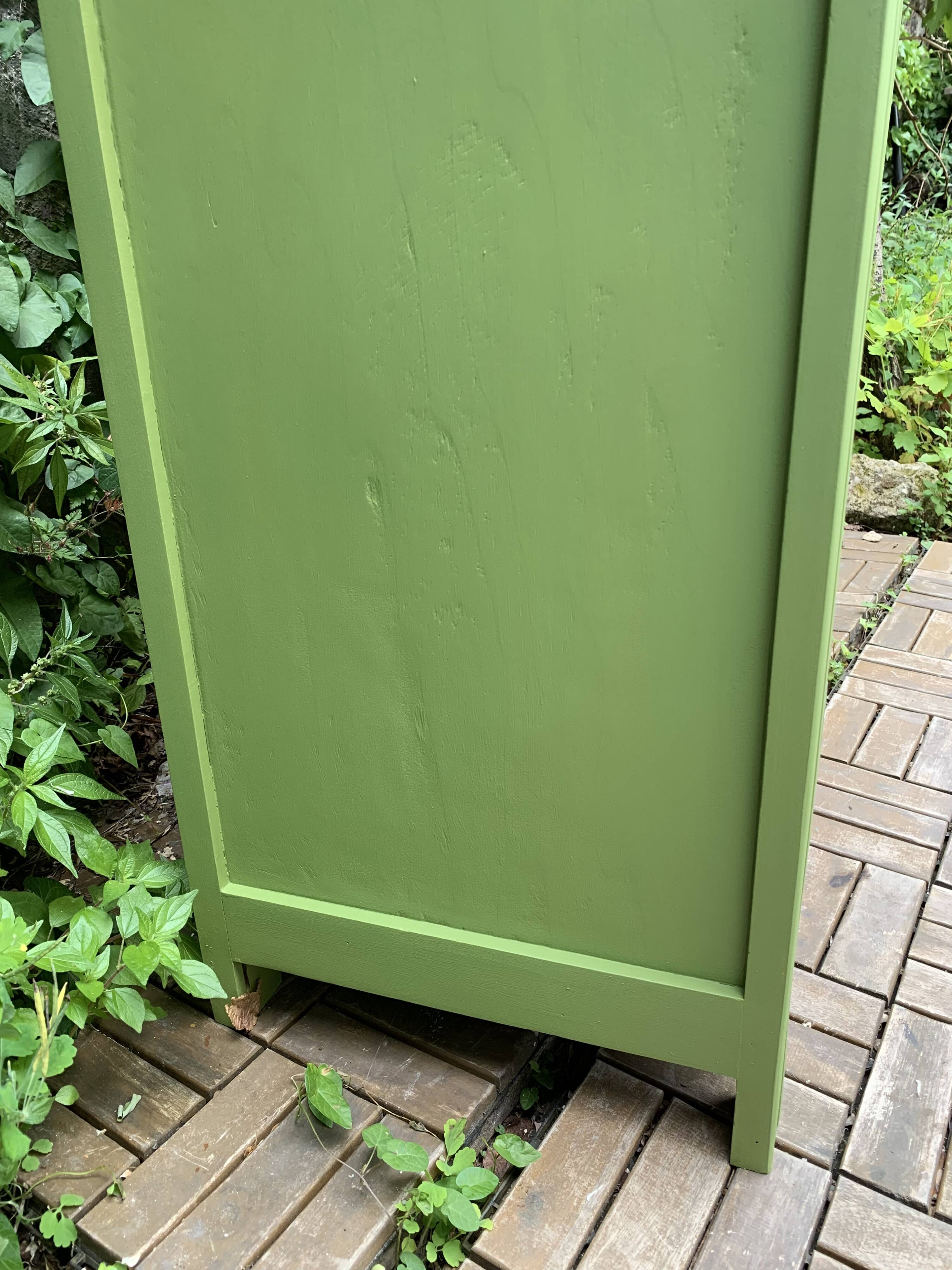 Armoire parisienne vitrée art déco 1930 kaki