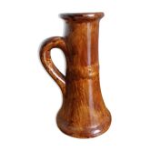 Candle holder glazed stoneware chocolate
