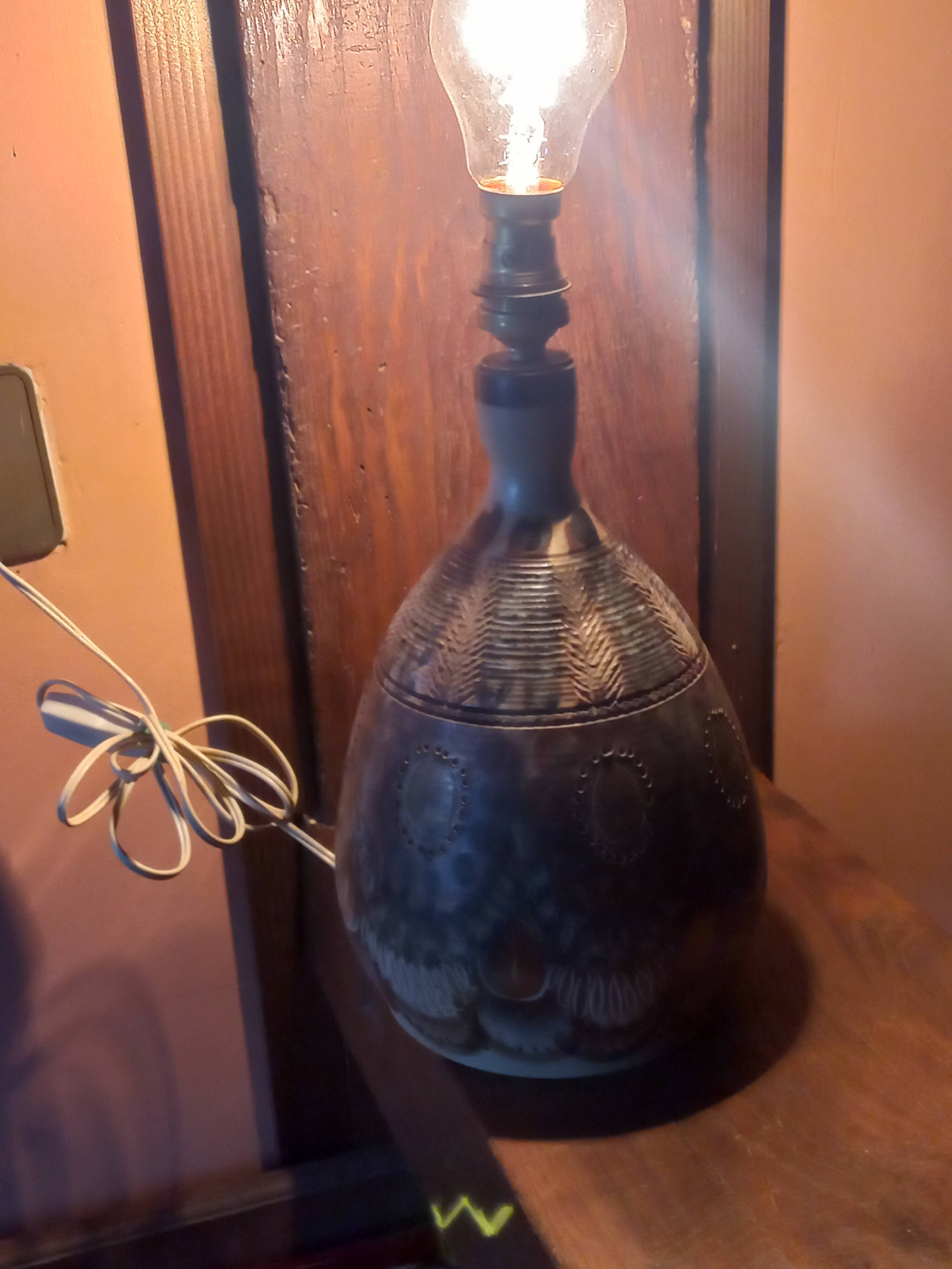 Set of 2 stoneware lamps by Jean Claude Courjault La Cerisaie.