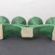 Vintage candle holder in green ceramic with 4 arms