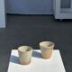 Set of 2 cups in Indonesian ceramic (brown & speckled glazed matte)
