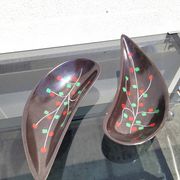 Pair of pockets tray by Gien 1950 or ramekins