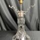 20th century crystal lamp with silver metal frame