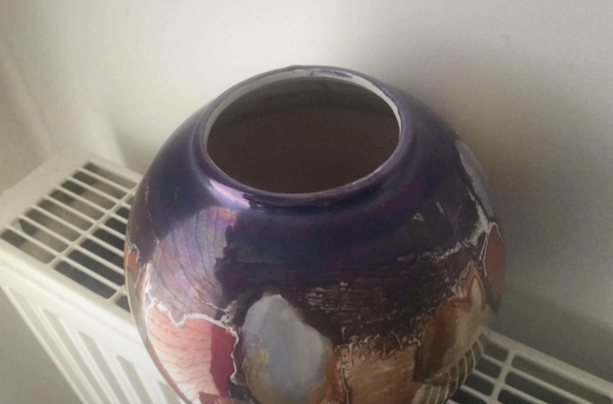 Painted ceramic vase S.E.C Italy