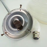 Glass hanging art deco ceiling light. aluminium structure