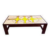 Table basse danoise avec plateau en céramique sur cadre en wengé, années 1970.