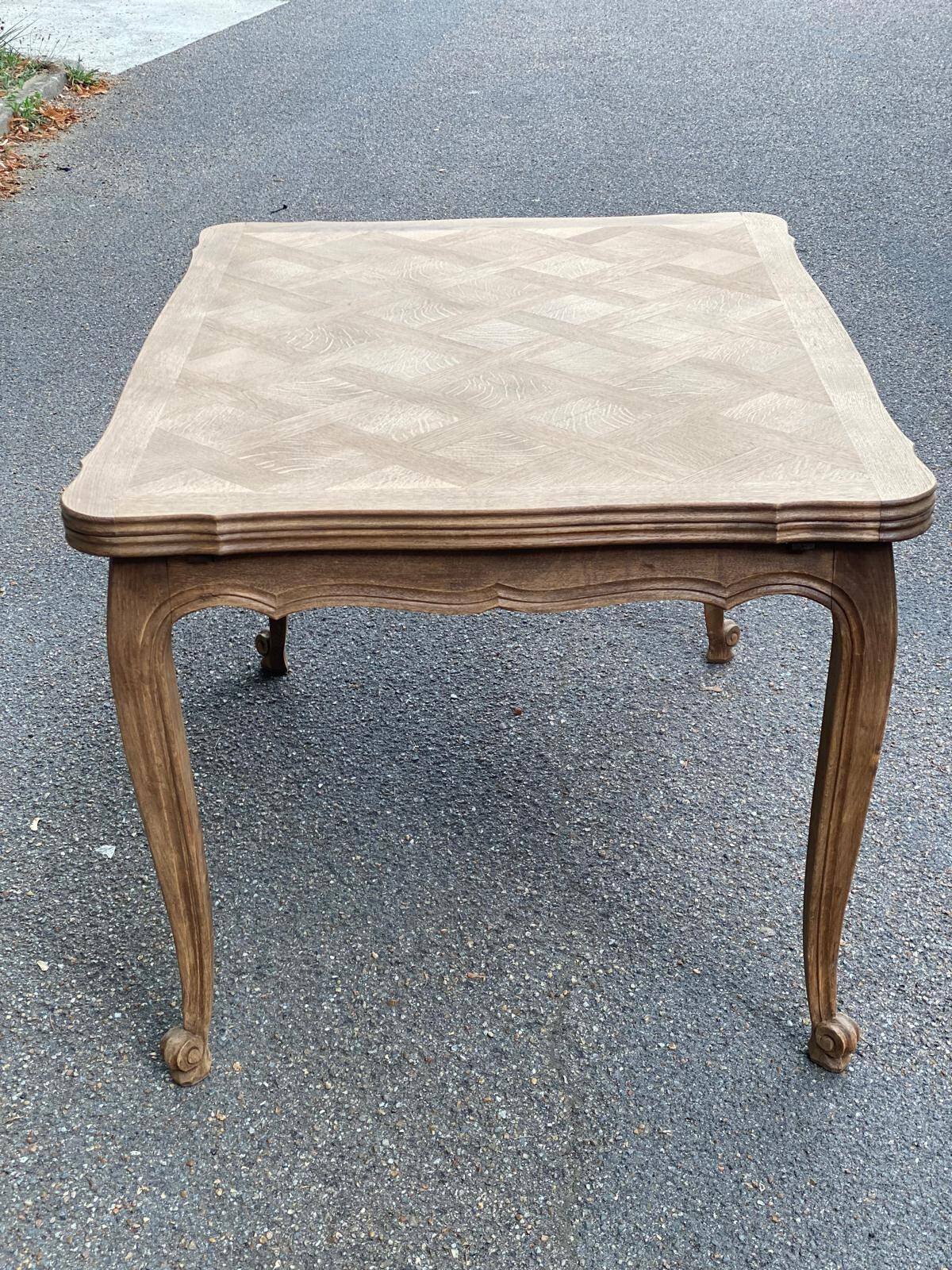 Table à manger Louis XV extensible XVIIIème rénovée en chêne massif 200