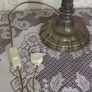 French vintage heavy silver metal table lamp with candle drip detail 4155