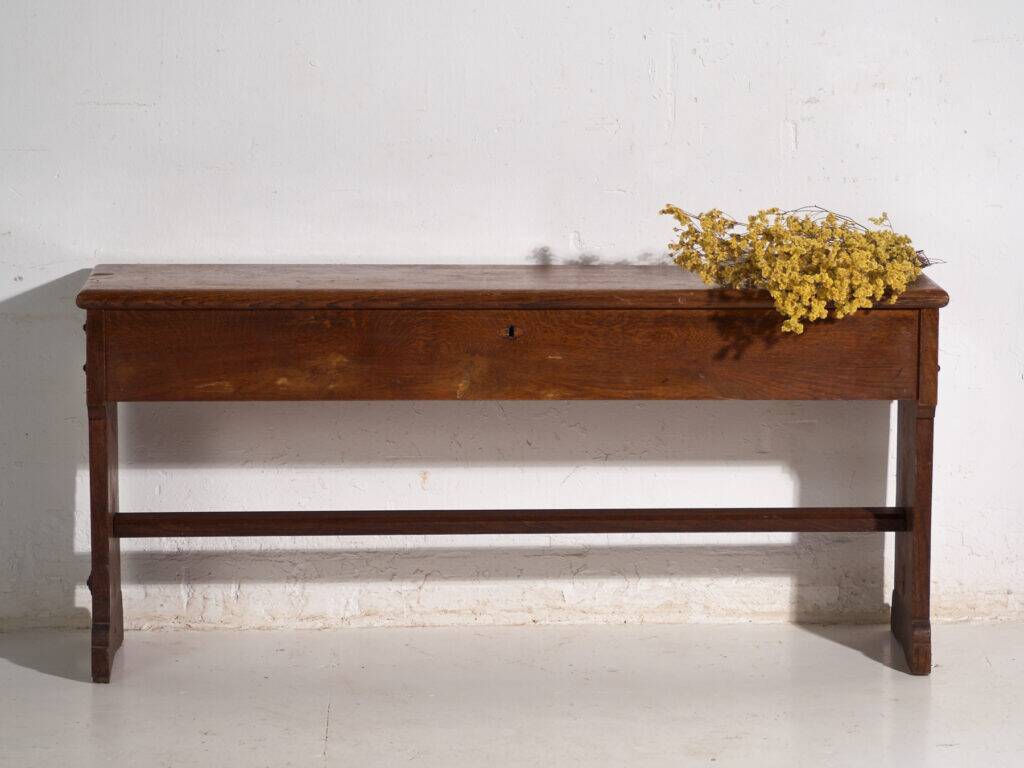 Antique organ bench with drawer in oak – Central Europe, circa 1920