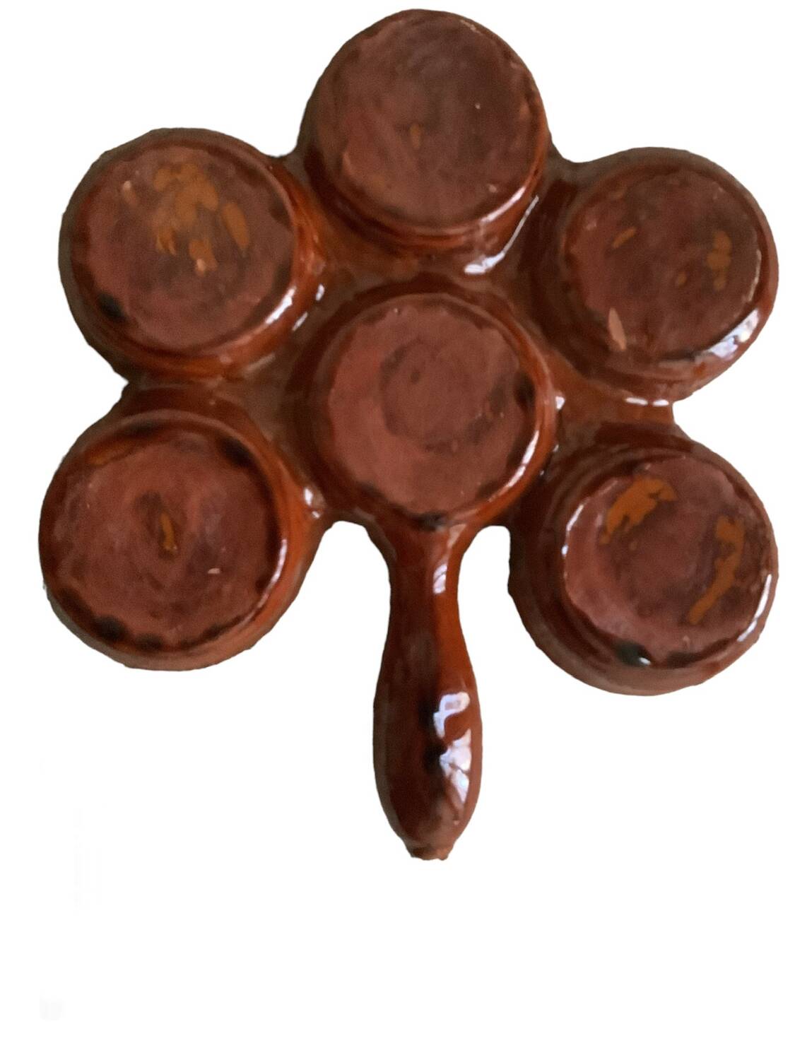 Brown clay appetizer dish