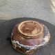 Flamed glazed ceramic bowl, original shape, vintage
