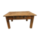 Ancienne table basse en bois avec tiroir central