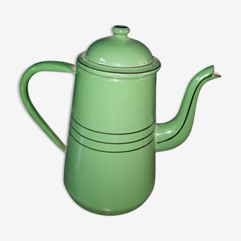 Cafetière émaillée verte