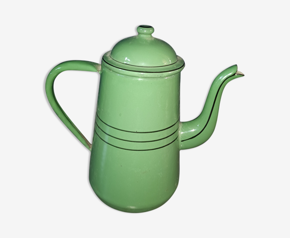 Cafetière émaillée verte