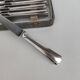 Box of 12 table knives in silver metal, art deco period.