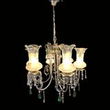 French-style silver chandelier with Swarovski crystal pendants, 1980