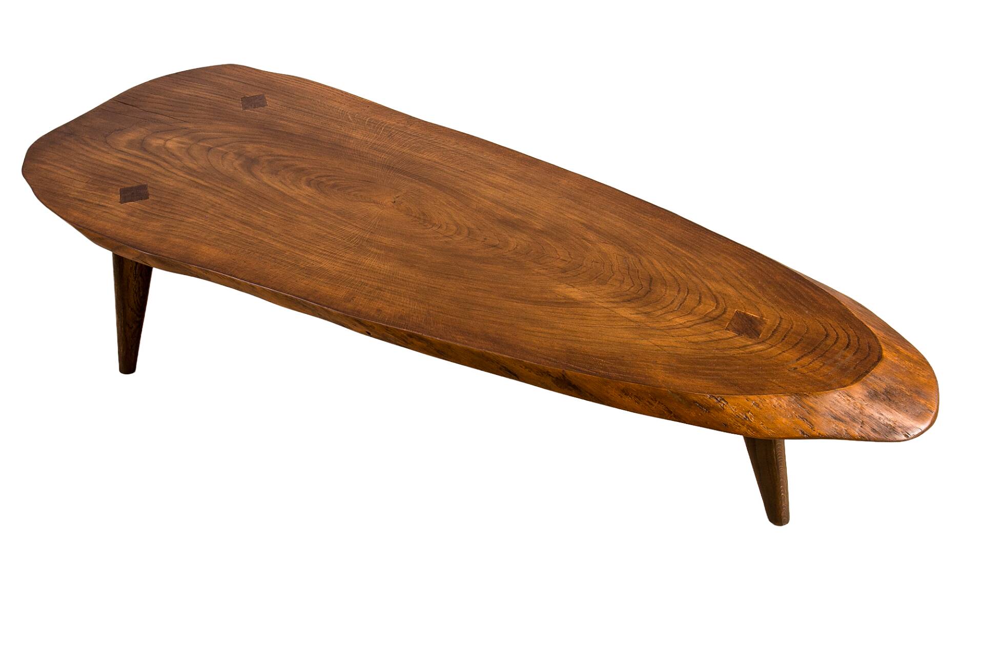 Brutalist Solid Oak Slab Coffee Table, Central Europe, 1960s–1970s