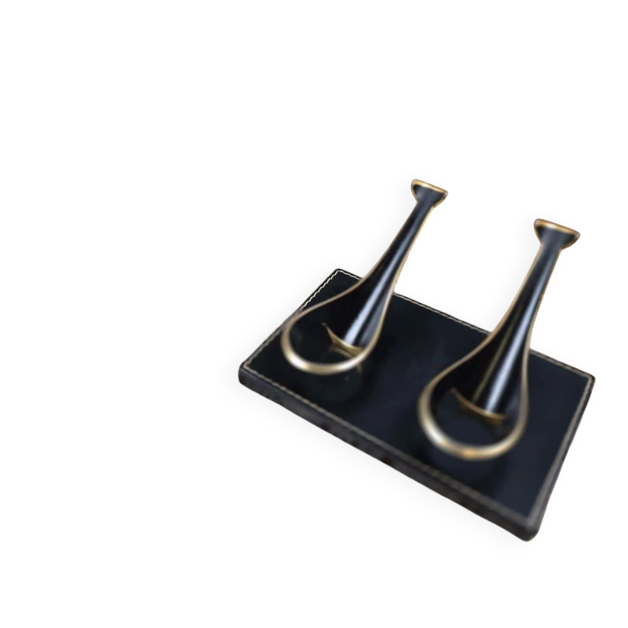 Double vintage black and gold pipe holder – Walter Bosse style from the 1950s