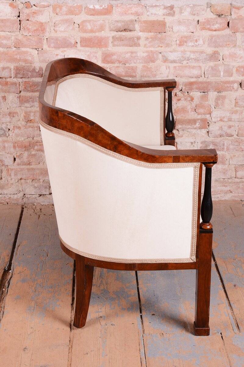Biedermeier Seating Set in Walnut and Ebony, Austria, 1820s, Set of 3