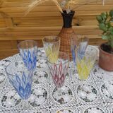 Superb crystal flutes Harlequin Vintage Reims