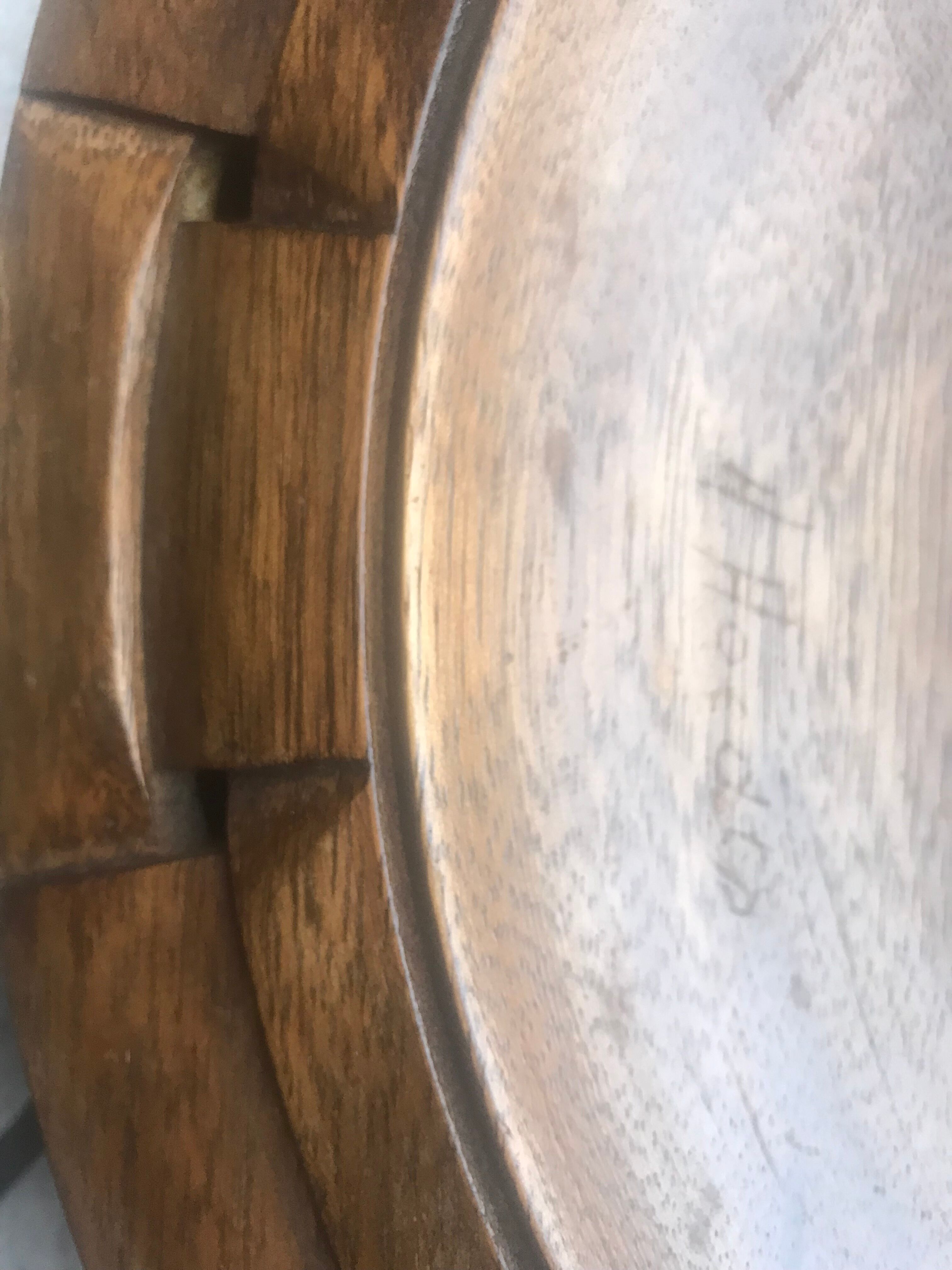 Carved wood top signed A.Hoedts