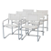 6 chaises Fasem Italia chrome et cuir blanc