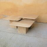 Series of 3 vintage marble coffee tables