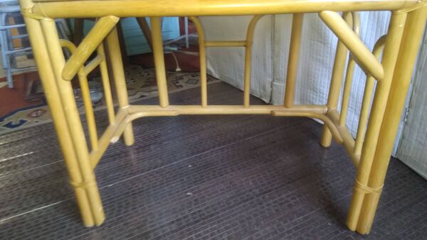 Bureau ou console rotin et bambou