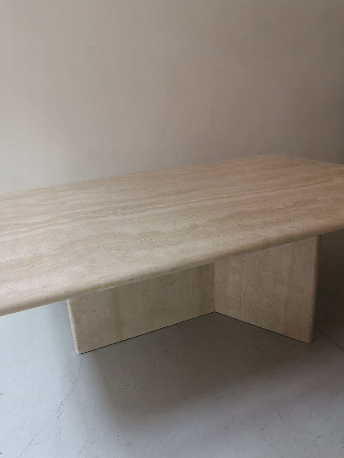 Rectangular travertine coffee table, circa 1970