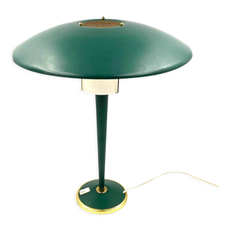 Modernist petrol green table lamp, France 1960s