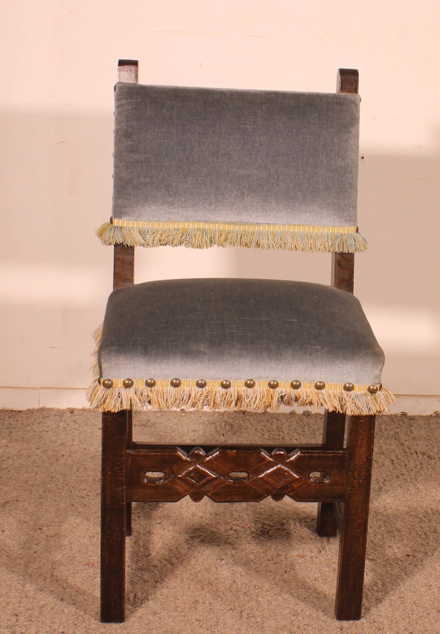 set of 12 Spanish beech chairs
