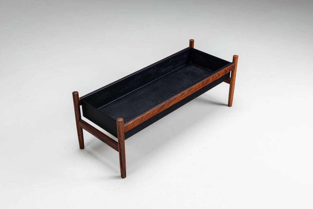 Hugo Frandsen large planter in rosewood Spottrup Denmark 1960
