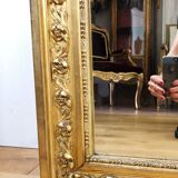 Antique fireplace mirror Napoleon III gilt wood nineteenth 98x146cm