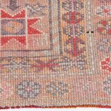 3x13 Soft Pink Vintage Oushak Long Stairs Runner Rug, 83x379 Cm