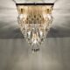 Chandelier en verre Flush par Ernest Palme