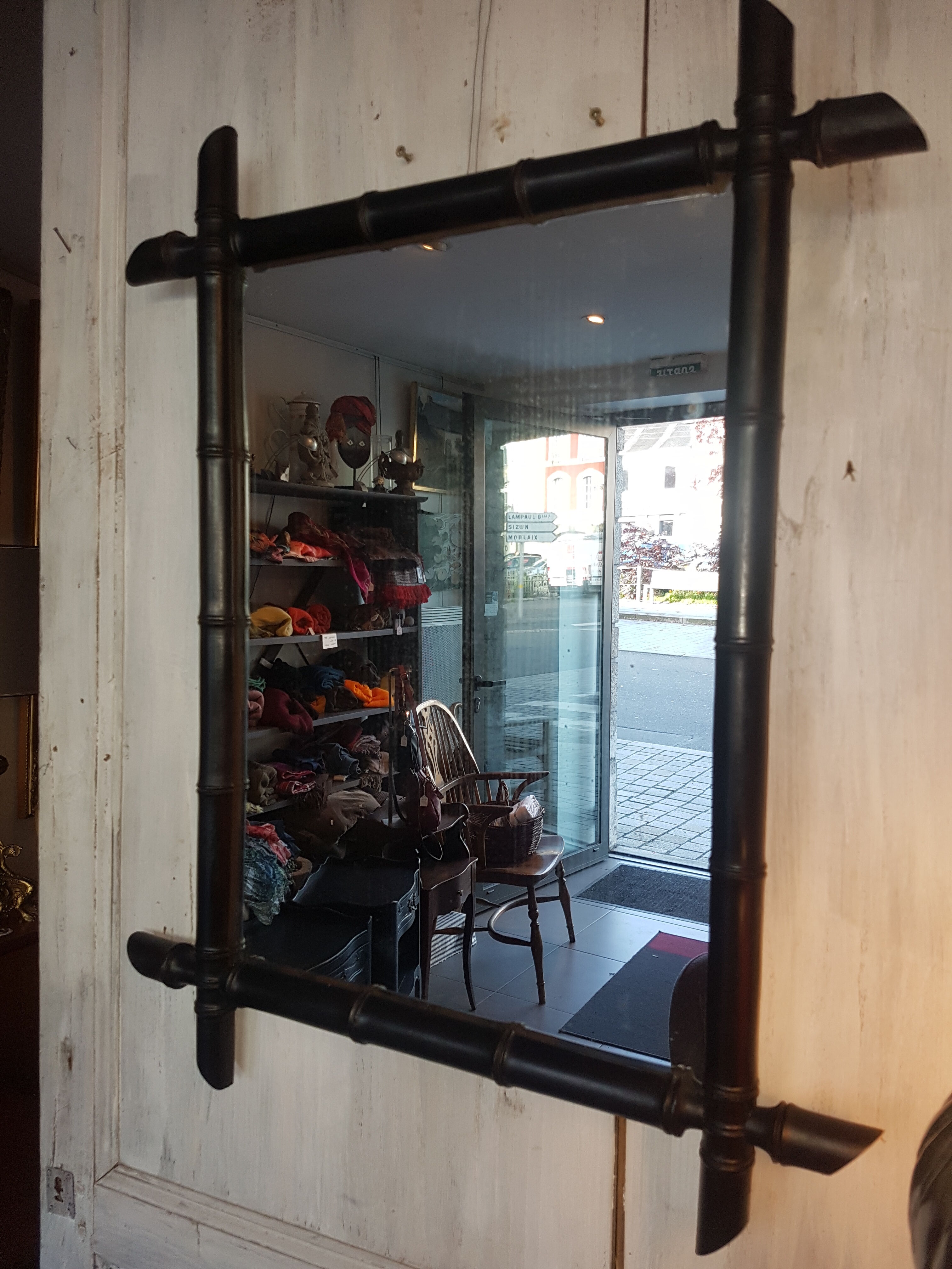 Black bamboo mirror 57x72cm