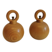A set of pepper and salt grinders designed by c jorgensen for bodum denmark. Late 20th century.